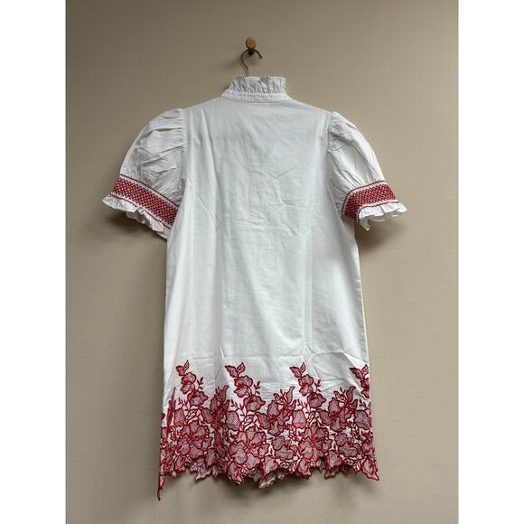 HYACINTH HOUSE White & Red Embroidery Eliza Mini Dress Size S NWT - Picture 5 of 5